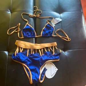 Beach bunny blue bathing suit